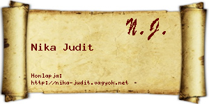 Nika Judit névjegykártya
